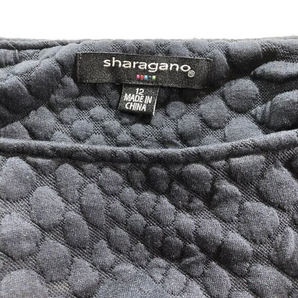 Sharagano Sweater Dress Size 12 Blue Textured Snake Animal Tufted Long Sleeve - Picture 8 of 11